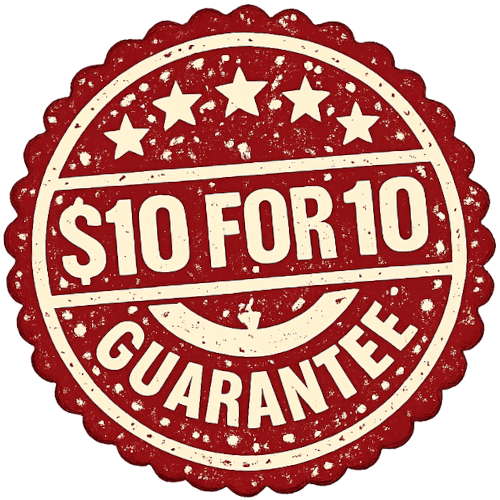 $10 for 10 guarantee