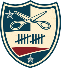 shield with scissors